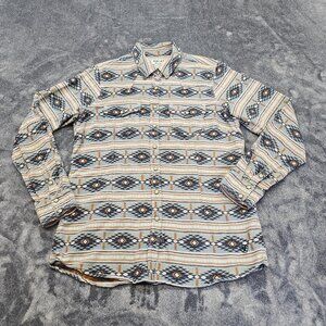 Ariat Real Creekside Pearl Snap  long sleeve shirt womens Large blue western